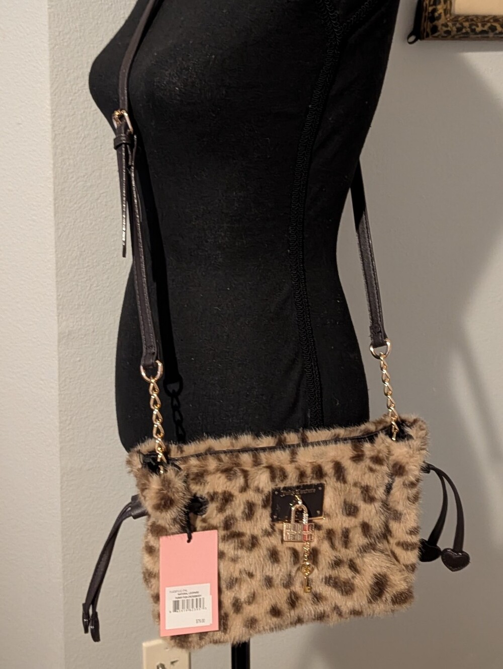 Juicy Couiture Leopard Faux-Fur Crossbody Bag - Brown